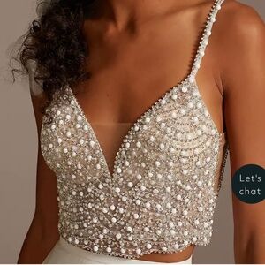 David’s Bridal Beaded Crop Top